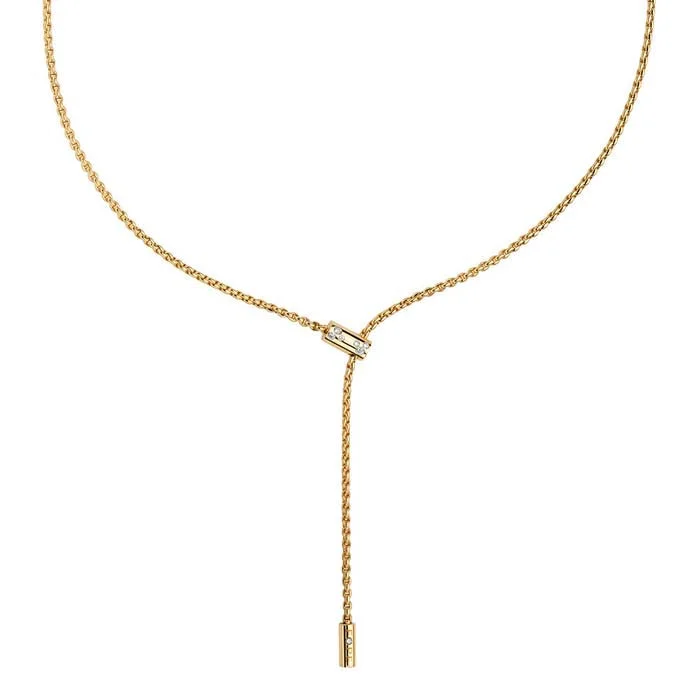 women's crystal pendant necklaces -FOPE  Aria Collection Lariat Necklace with Diamonds in 18K Yellow Gold