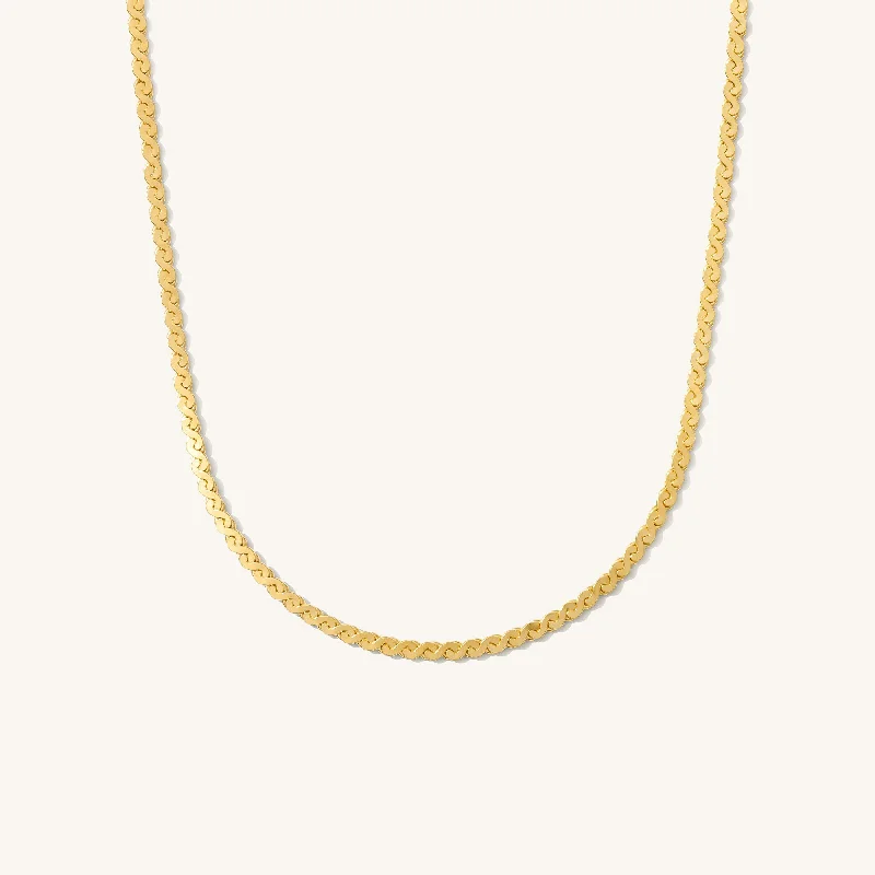 women's simple gold necklaces -Serpentine Necklace