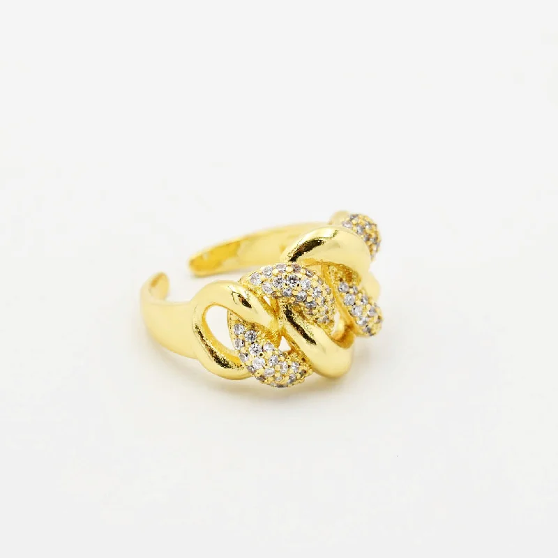 women's creative design rings -Knot Crystal Rings P7