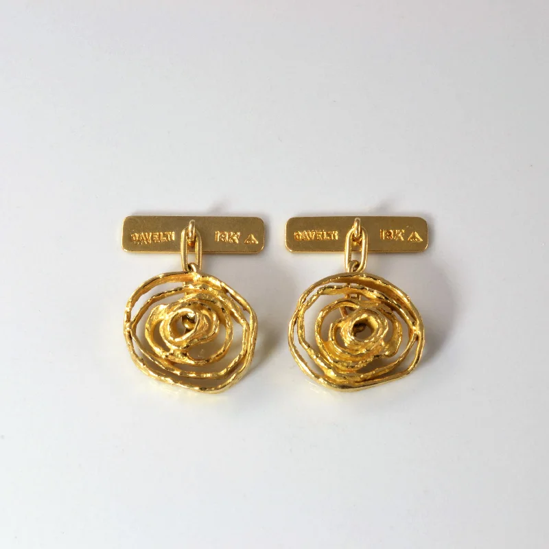 women's unique bangles -Cavelti' Gold Spiral Cufflinks