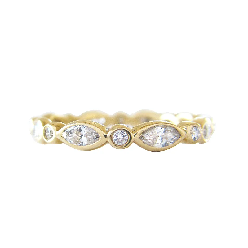 women's designer crystal necklaces -Marquis Eternity Ring