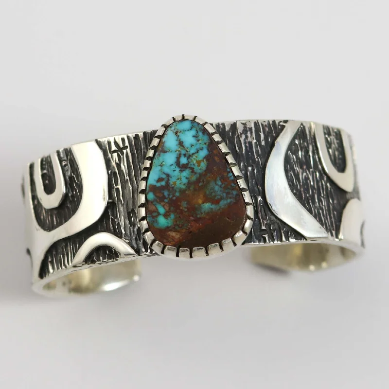 women's sterling silver bracelets -Pilot Mountain Turquoise Cuff