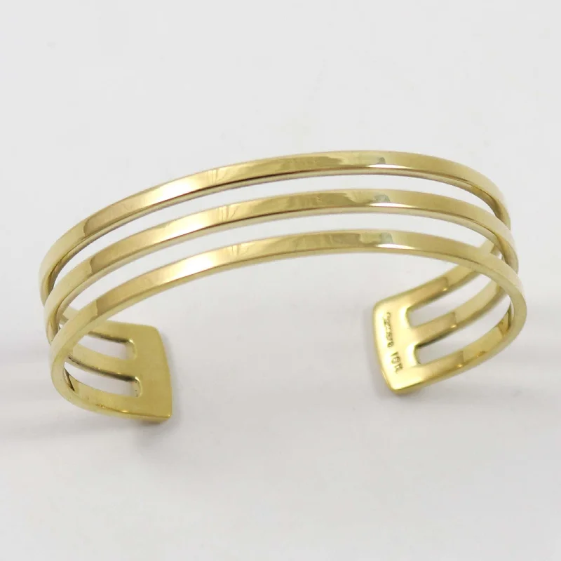 women's beaded bangles -18k Gold Strata Cuff