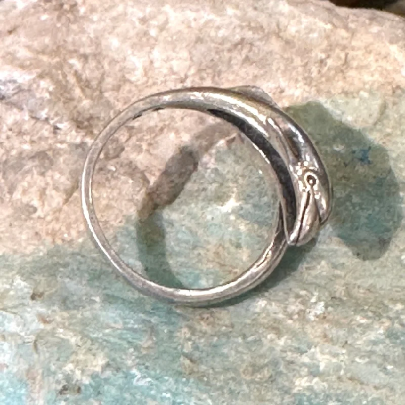 women's celestial rings -Solid Sterling Silver Dolphin Ring Size 8.5