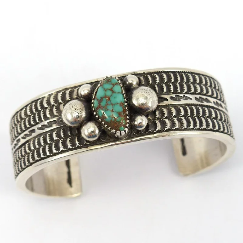 women's silver bracelets -Turquoise Cuff