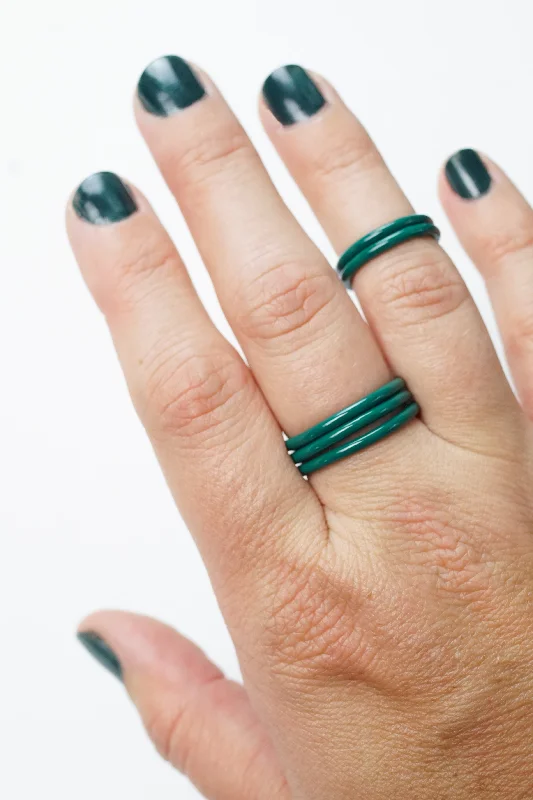 women's minimalist gold rings -Stacking Ring in Emerald Green