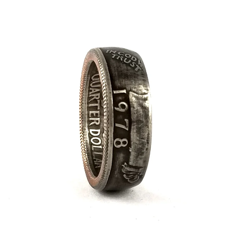 women's gemstone rings -1978 Washington Quarter Coin Ring