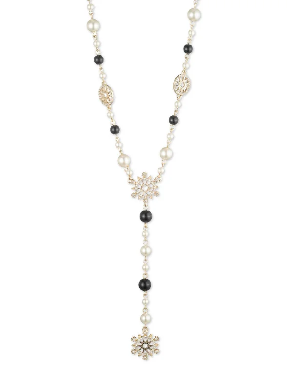 women's cross-shaped necklaces -Pearl Y Necklace