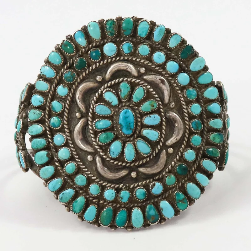 women's stacked bangles set -1940s Turquoise Cluster Cuff