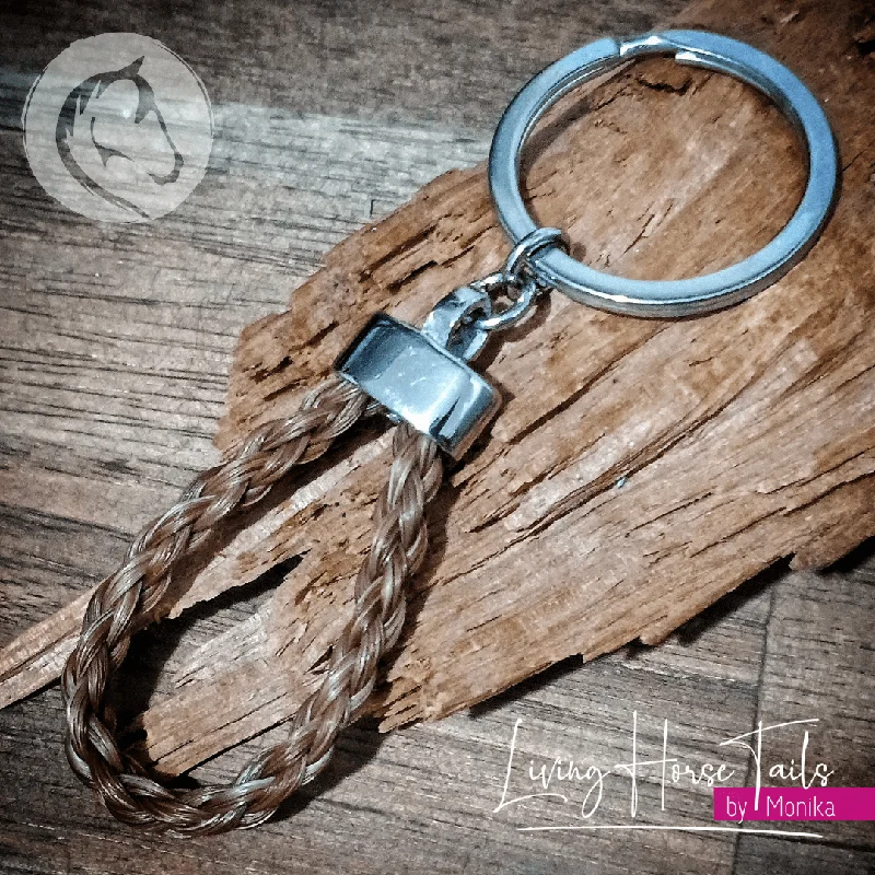 women's gold rings -Braided Horsehair Keyring