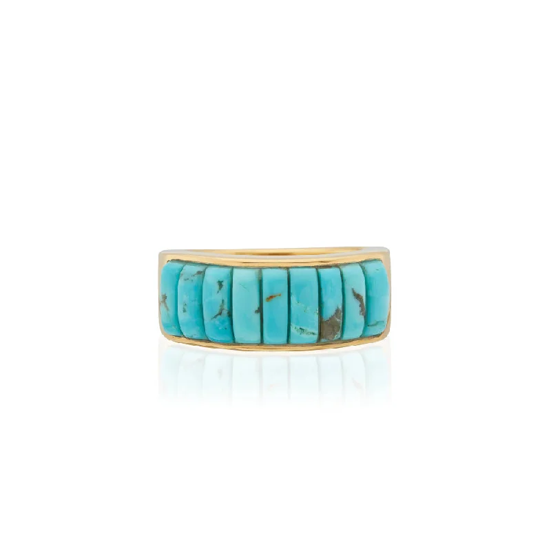 women's colorful gemstone rings -Anna Beck Rectangular Turquoise Multi-Stone Ring