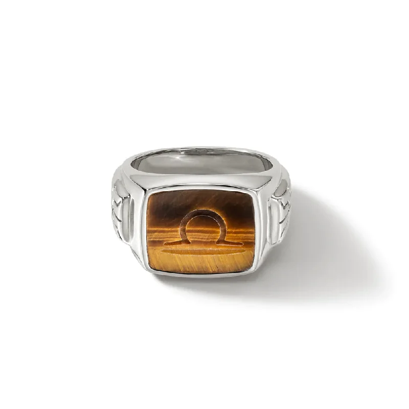 women's simple rings -John Hardy ID Signet Ring with Tiger Eye