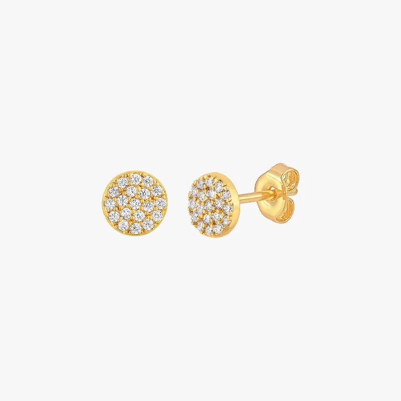 women's oversized earrings -Dazzling Full Circle Stud Earrings 6mm