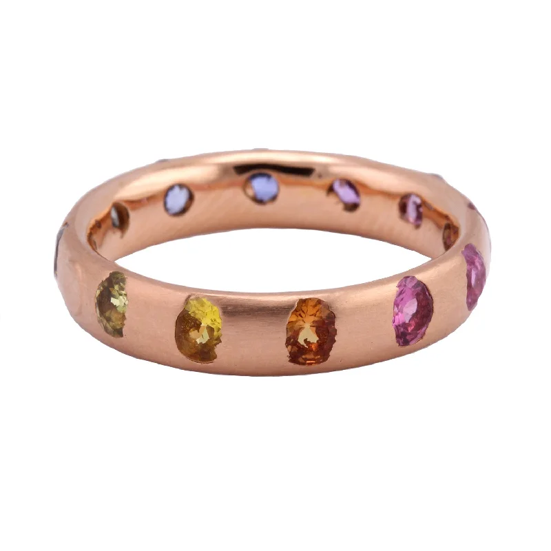 women's heart-shaped engagement rings -Rose Gold Rainbow Celeste Ring