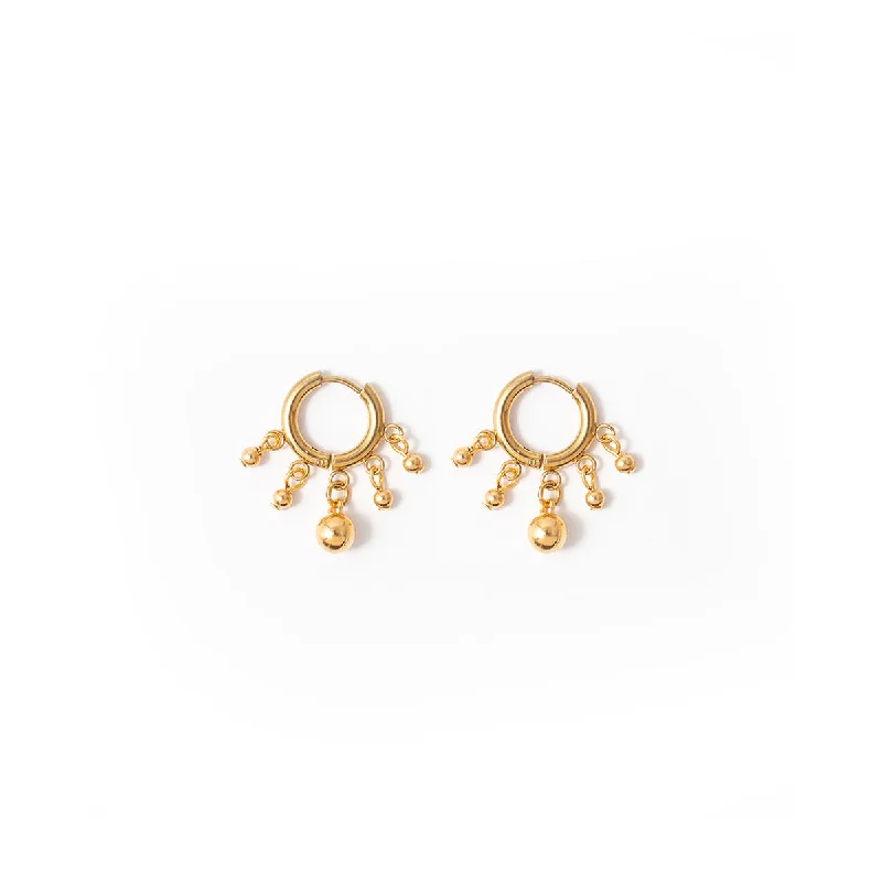 women's stud earrings -Gold Lorno Hoops