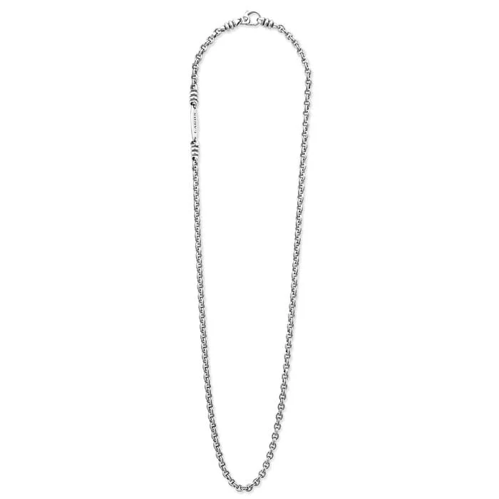 women's chunky chain necklaces -LAGOS Double Cable Link Chain Necklace in Sterling Silver