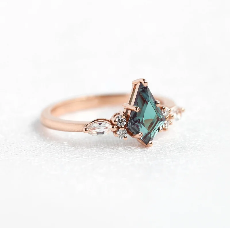 women's delicate necklaces -Kite Alexandrite Engagement Ring