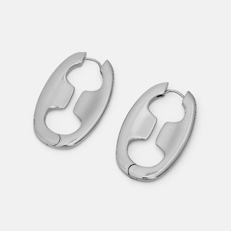 women's silver hoop earrings -Profile