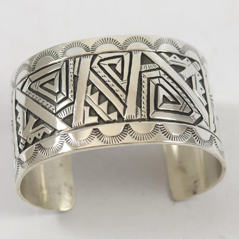 women's beach bracelets -Silver Overlay Cuff