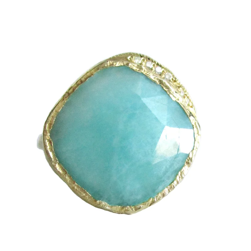 women's long gold necklaces -Amazonite Cove Ring