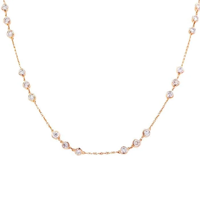 women's simple chain necklaces -Mountz Collection 18" 3.0CTW Diamond By the Yard Necklace in 14K Yellow Gold