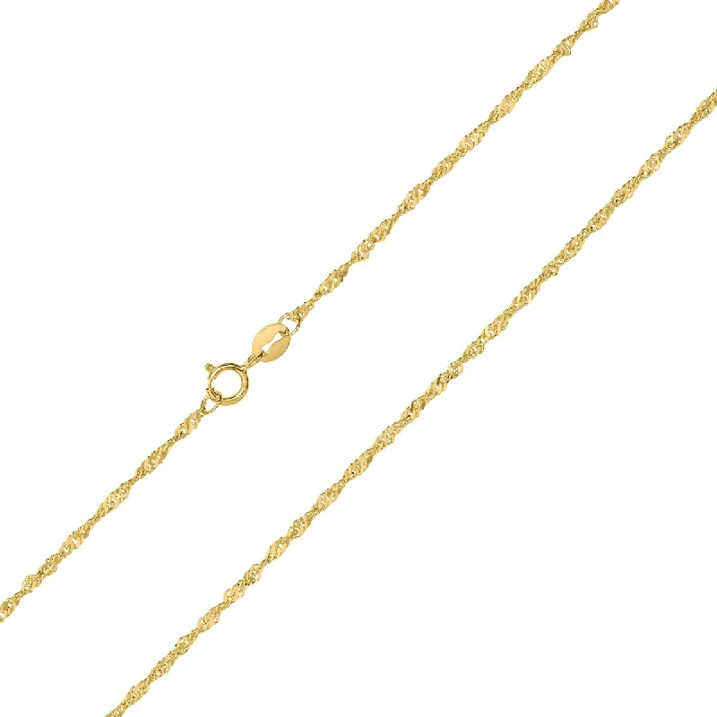 women's gold statement rings -10K Yellow Gold 1.5mm Singapore Chain with Spring Ring Clasp - 24 Inch