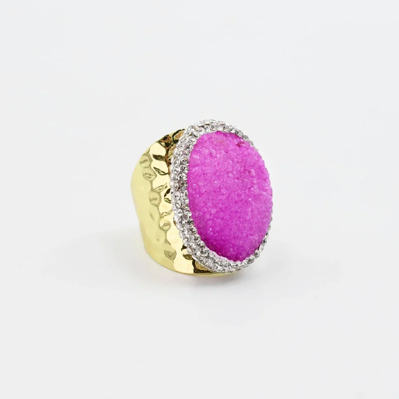 women's celestial rings -Glam Pink Ring P8