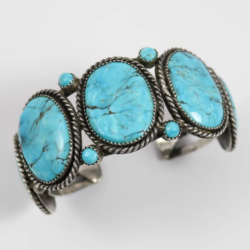 women's silver bangles -1970s Turquoise Cuff