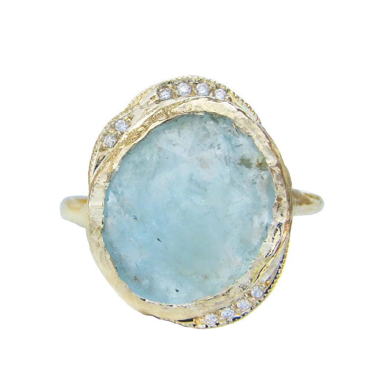 women's lucky charm necklaces -Aquamarine Hidden Cove Ring