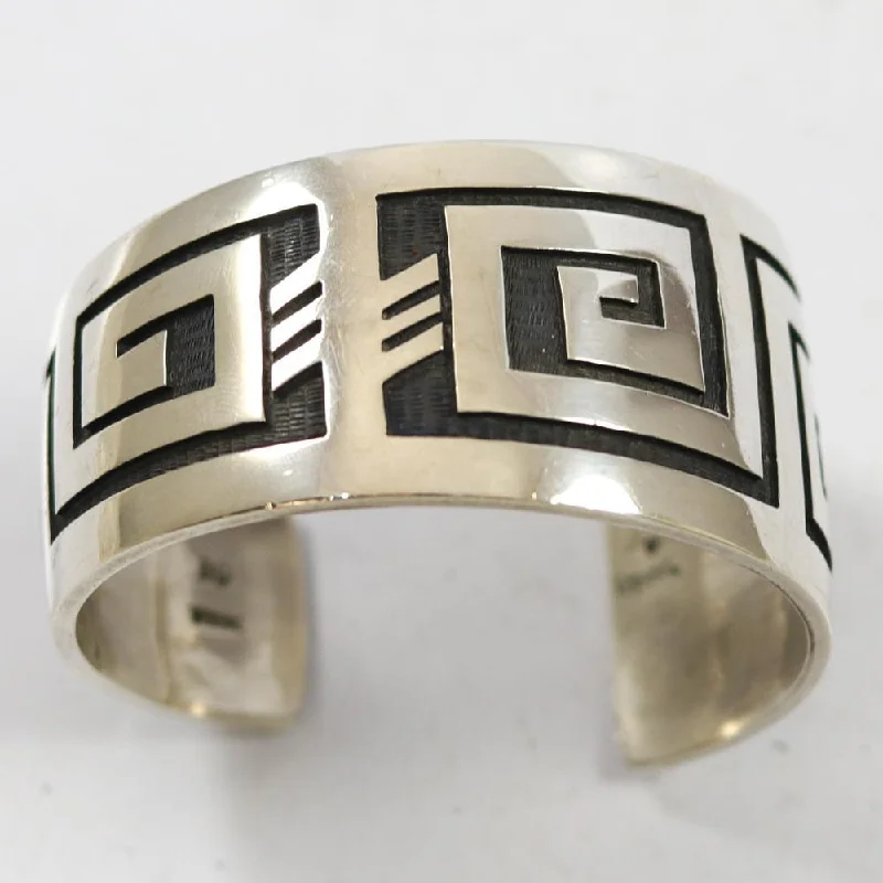 women's chunky bangles -Hopi Overlay Cuff