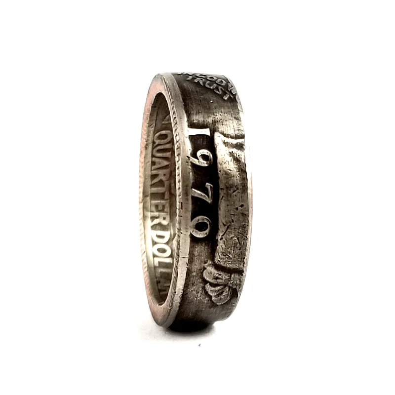 women's chunky rings -1970 Washington Quarter Coin Ring