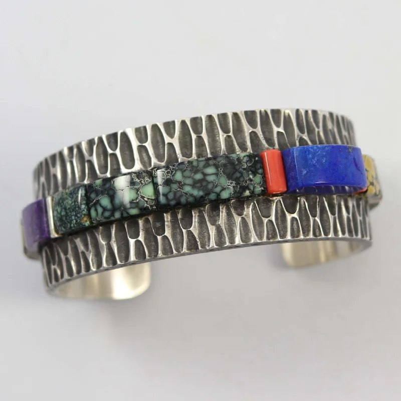 women's anniversary bangles -Multi-Stone Cuff