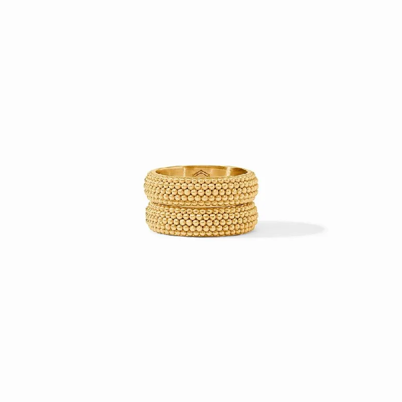 women's luxury gold bands -Julie Vos Beaded Eternity Duet Ring