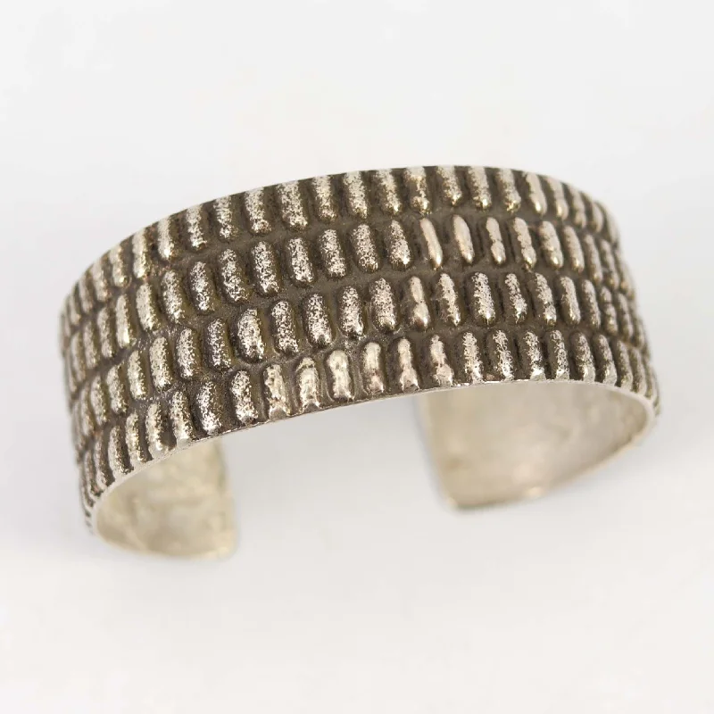 women's fitness bracelets -Silver Corn Cuff