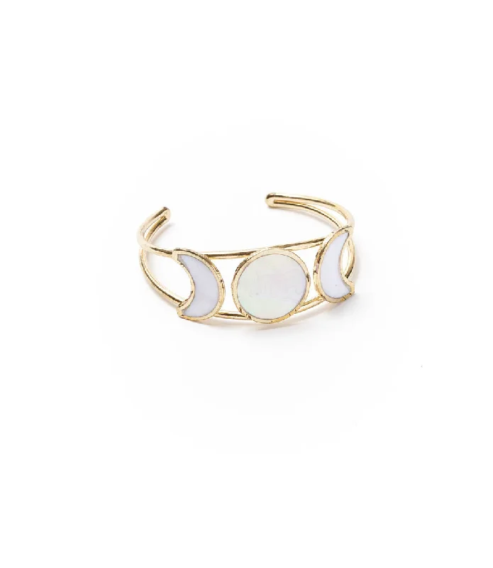 women's friendship bangles -Rajani Cuff - Pearl Crescent