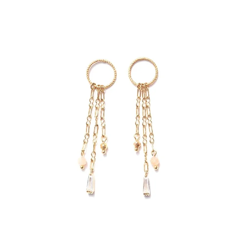 women's minimal design earrings -Gold Plated Charlie Earrings