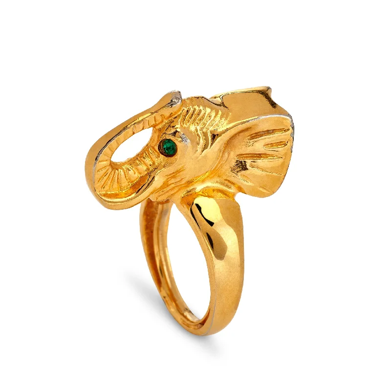 women's wedding rings for her -Vintage Elephant Head Ring