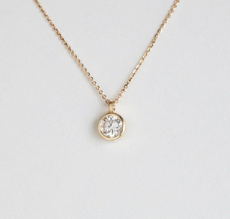 women's rose gold necklaces -Diamond Necklace, Half Carat Diamond Necklace