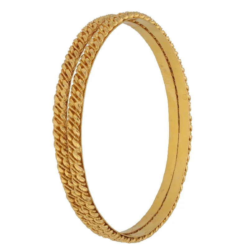 women's luxury bangles for wedding -22ct Gold Set of 2 Bangles