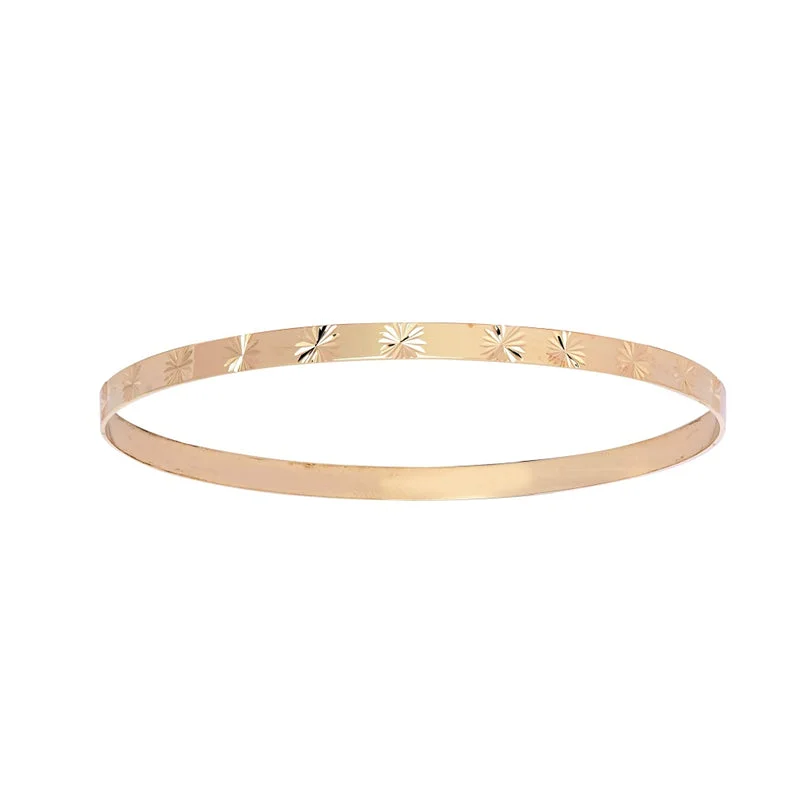 women's elegant bangles -New 9ct Gold 4mm Diamond Cut Bangle