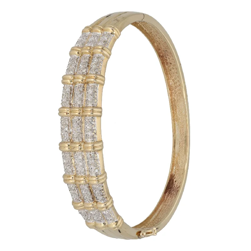 women's multi-layered bracelets -9ct Gold 1.00ct Diamond Alternative Bangle