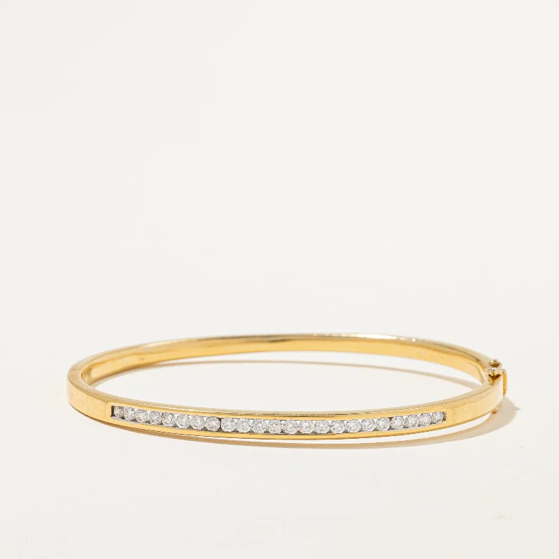 women's chic bangles -Channel Set Diamond Bangle | 1.00ctw | 6.5" |