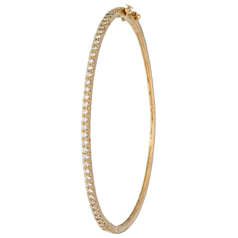 women's boho chic bracelets -18ct Gold 0.82ct Diamond Hinged/Clasp Bangle